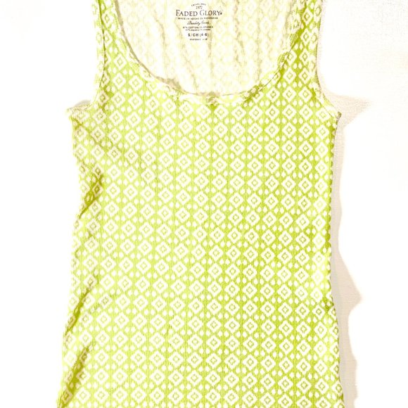 Tank Top [ Green ribbed ] Diamond Pattern - Picture 1 of 2